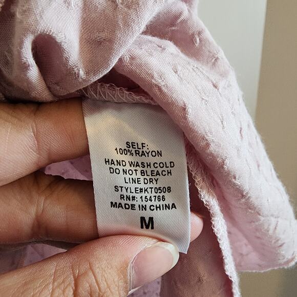 Kayla's Armoire Top Womens Medium Tiered Smocked Ruffled Festival Concert Pink - Picture 5 of 6